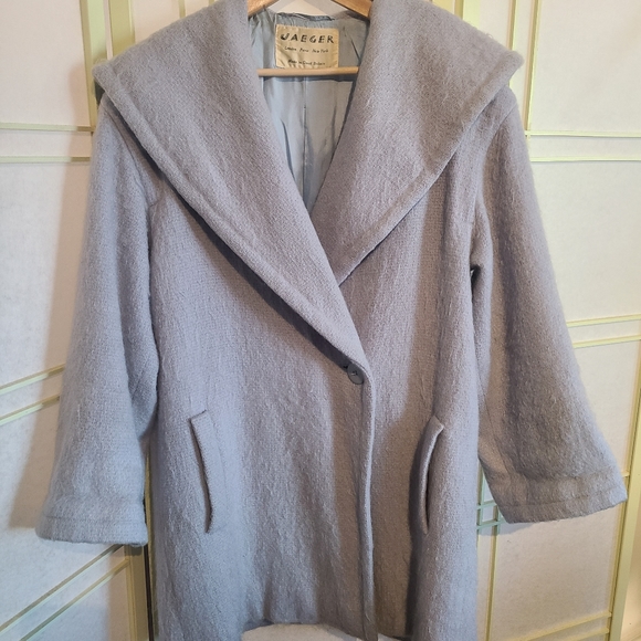 Jaeger Light Blue Wool Coat Vintage - Picture 6 of 10